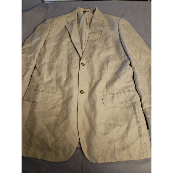 Perry Ellis Other - Perry Ellis Blazer Suit Mens XL 44 Beige Long Two Button Single Breasted Jacket